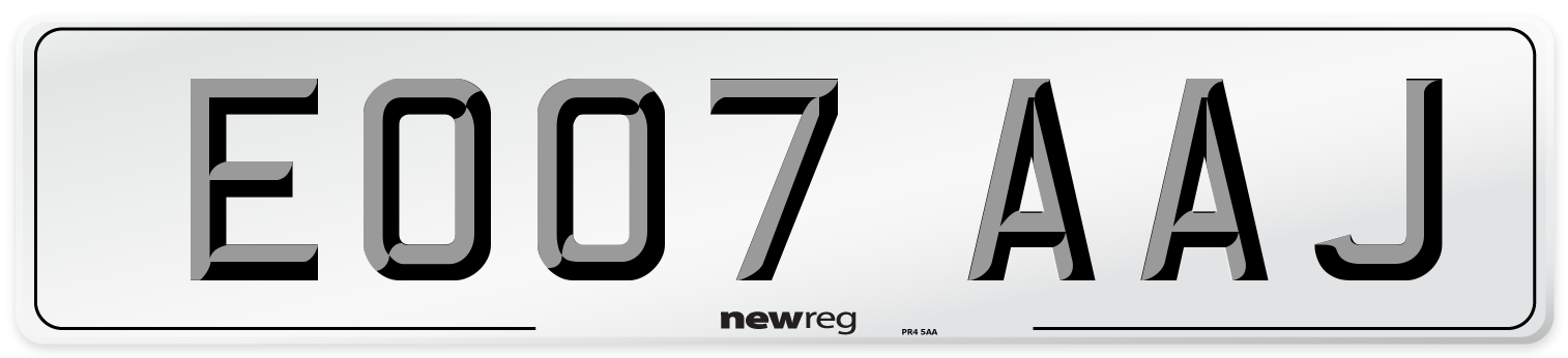 EO07 AAJ Number Plate from New Reg